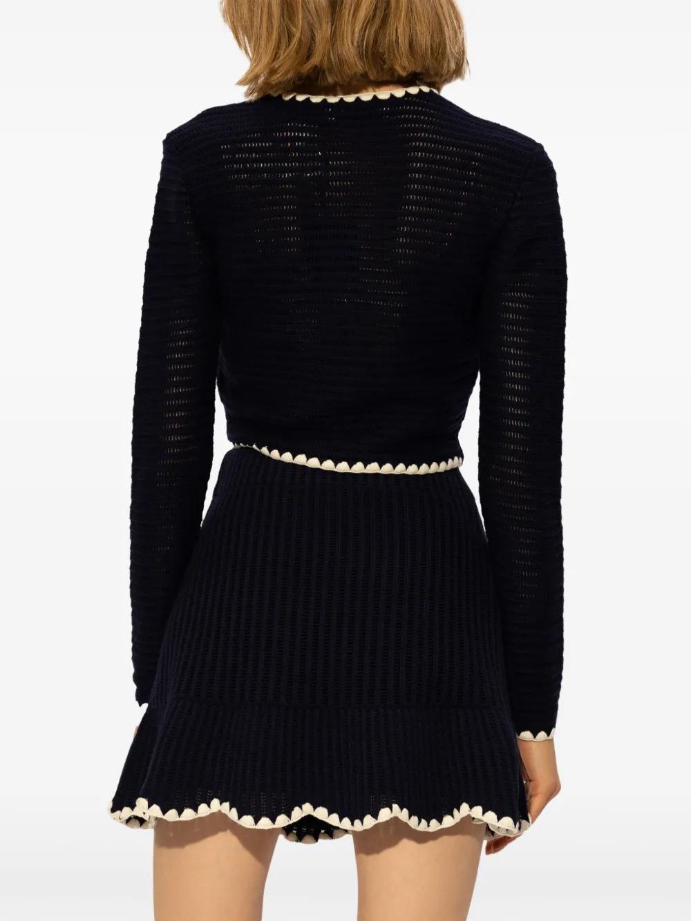 crochet-knit cropped cardigan Product Image