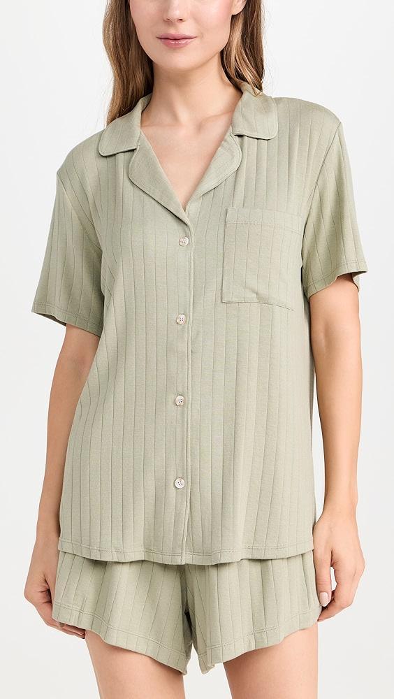 Eberjey Gisele Rib Relaxed Short PJ Set | Shopbop Product Image