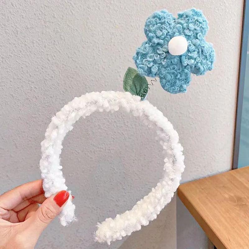 Floral Faux Shearling Headband Product Image