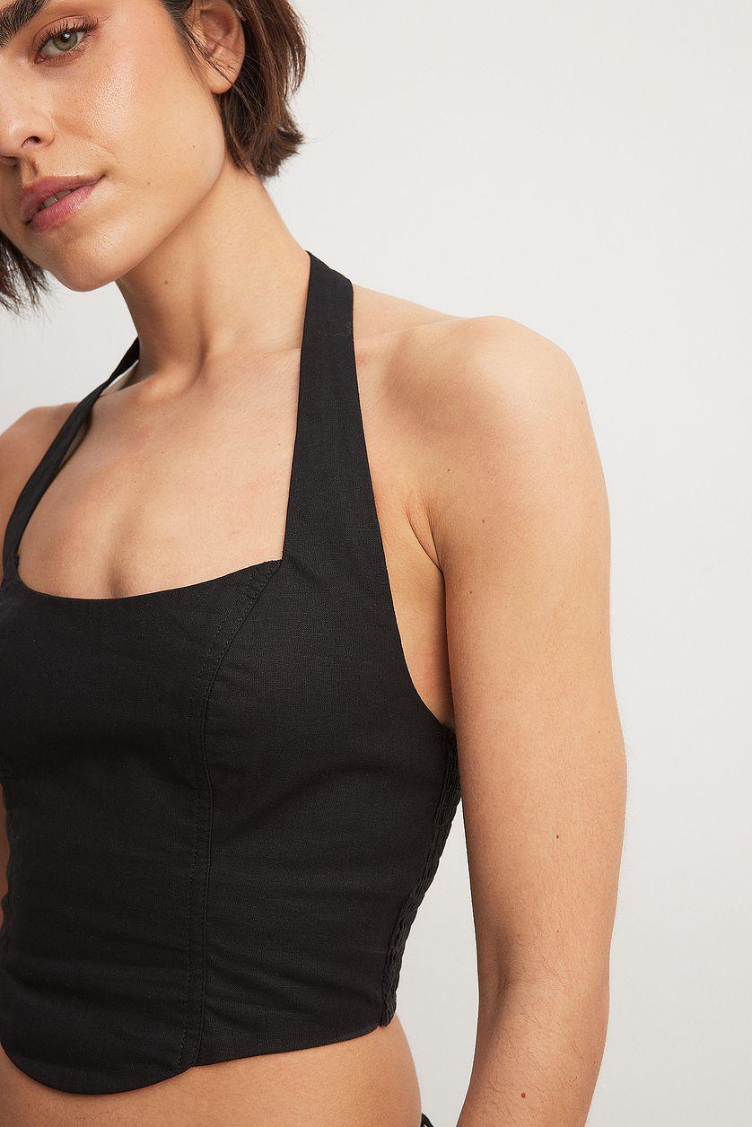 Halterneck Linen Top Product Image