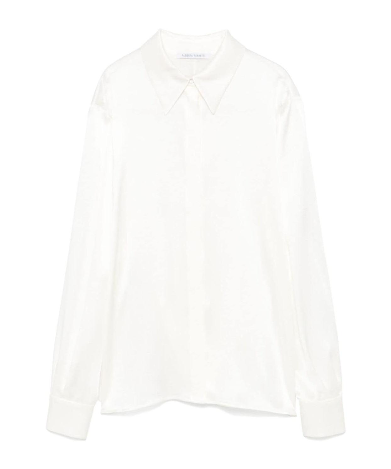ALBERTA FERRETTI Satin Shirt In White Product Image