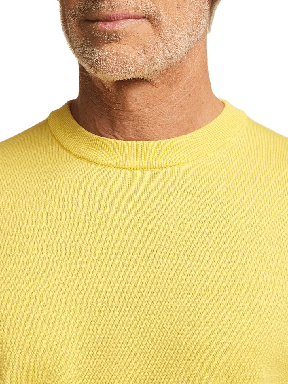 Supima Cotton Crew Neck Sweater - Light Yellow Product Image