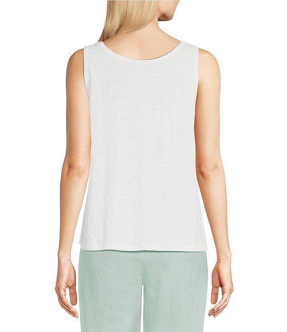 Eileen Fisher Washed Organic Linen Point Collar 3/4 Sleeve Button Front Shirt Product Image