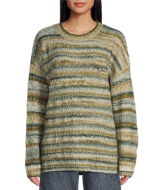 BDG Urban Outfitters Patterned Textured Wool-Blend Slouch Sweater Product Image