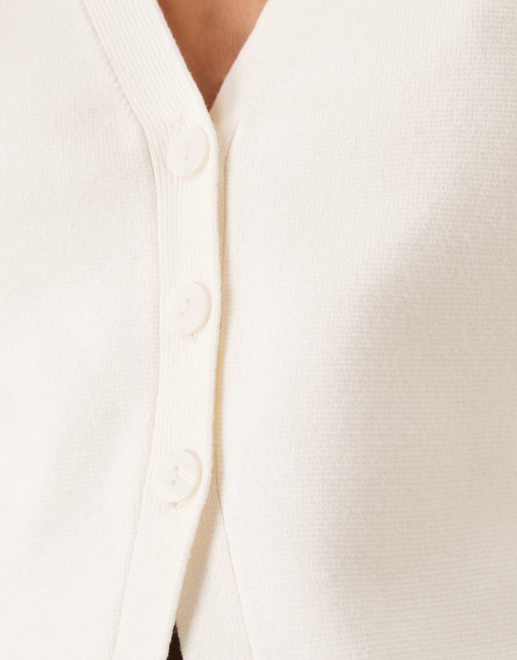 Abercrombie & Fitch button through cardigan in cream Product Image