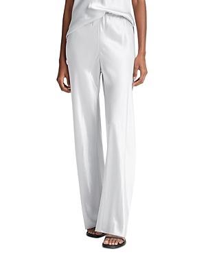 Fluid Bias-Cut Crushed Satin Pants Product Image
