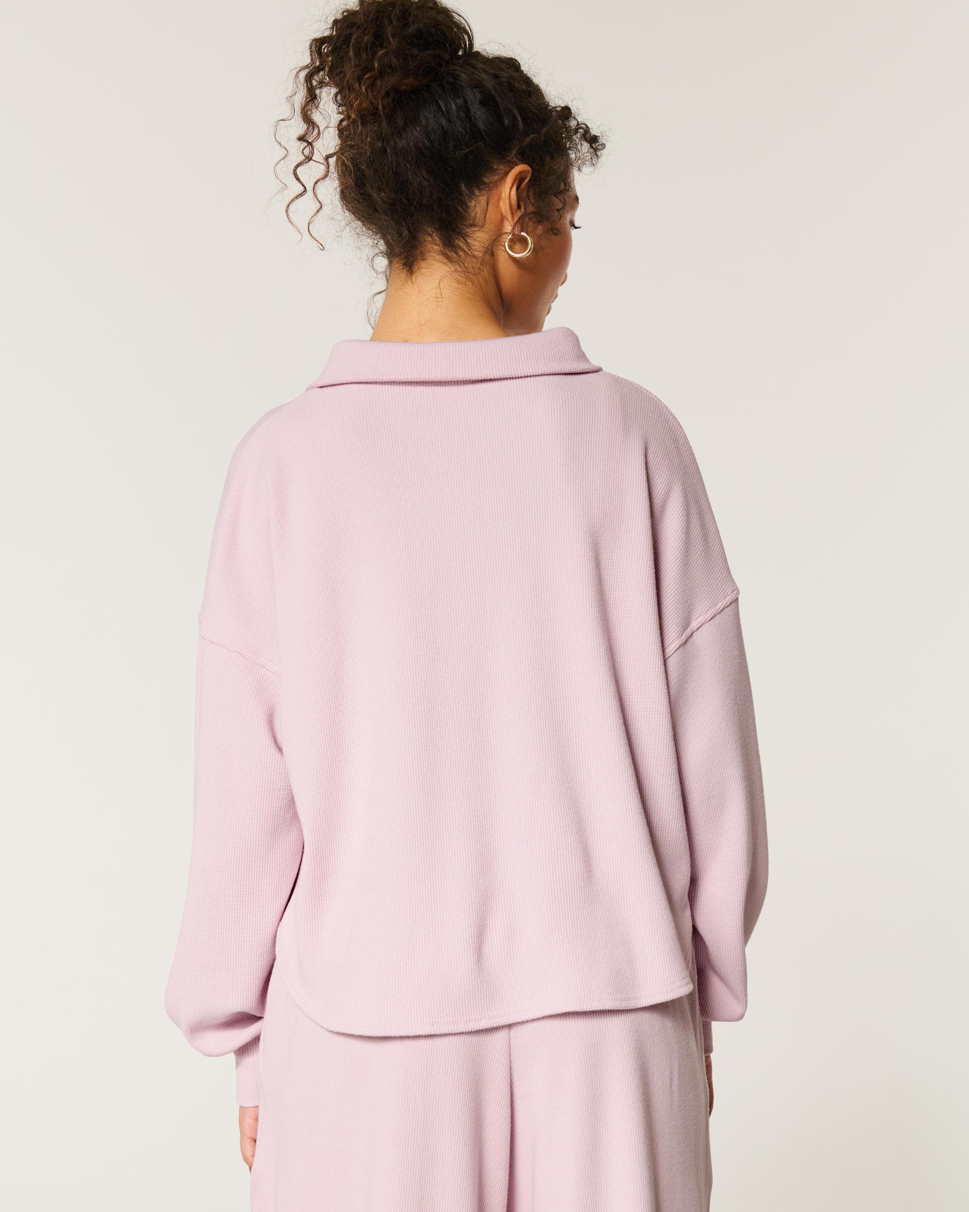 Gilly Hicks Cozy Waffle Quarter-Zip Top Product Image