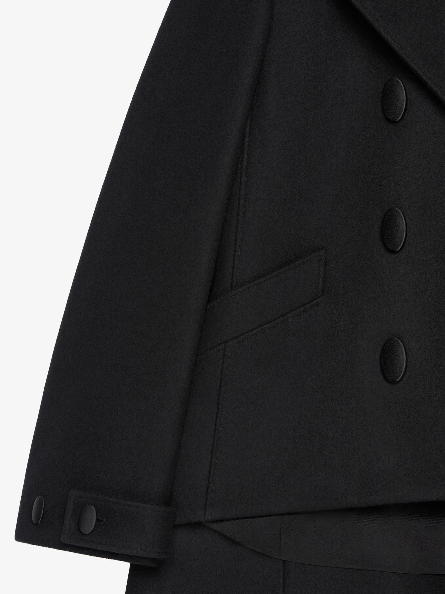 Oversized asymmetric peacoat in wool Product Image