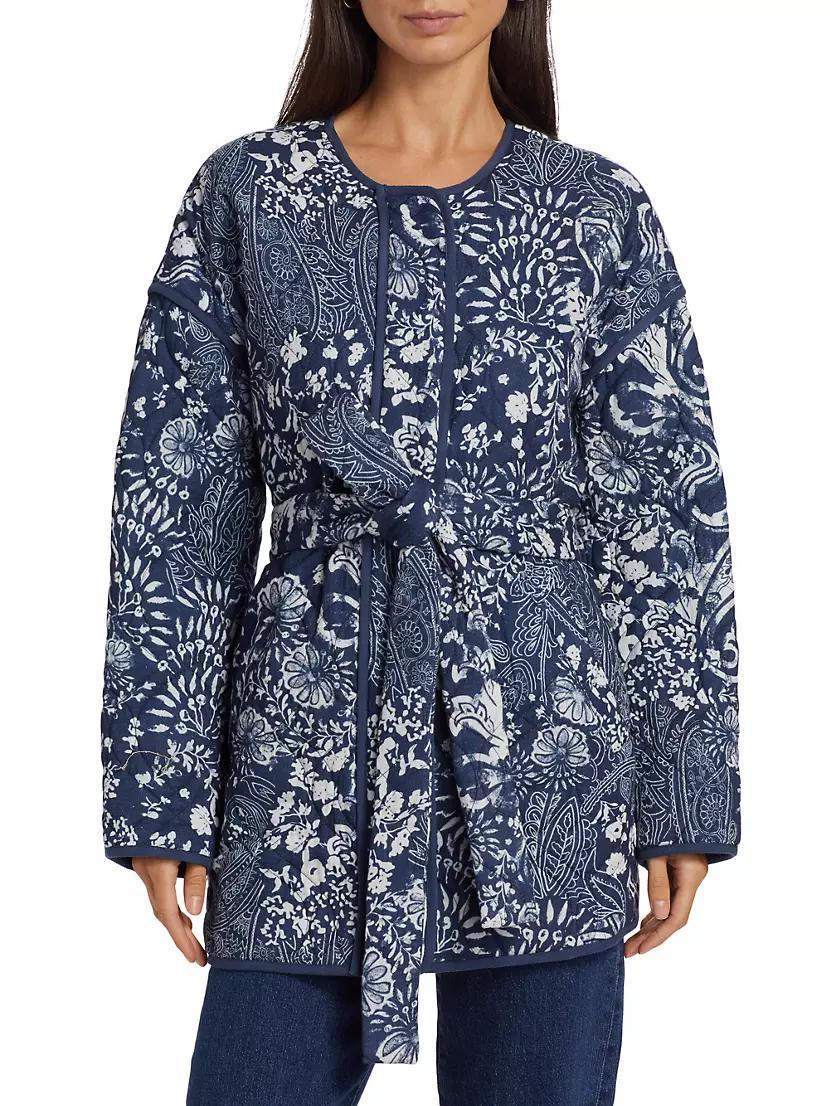 Paisley Cotton Tie-Waist Jacket Product Image