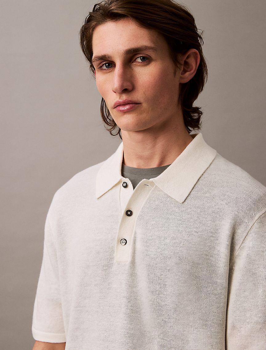 Linen Blend Classic Polo Shirt Product Image