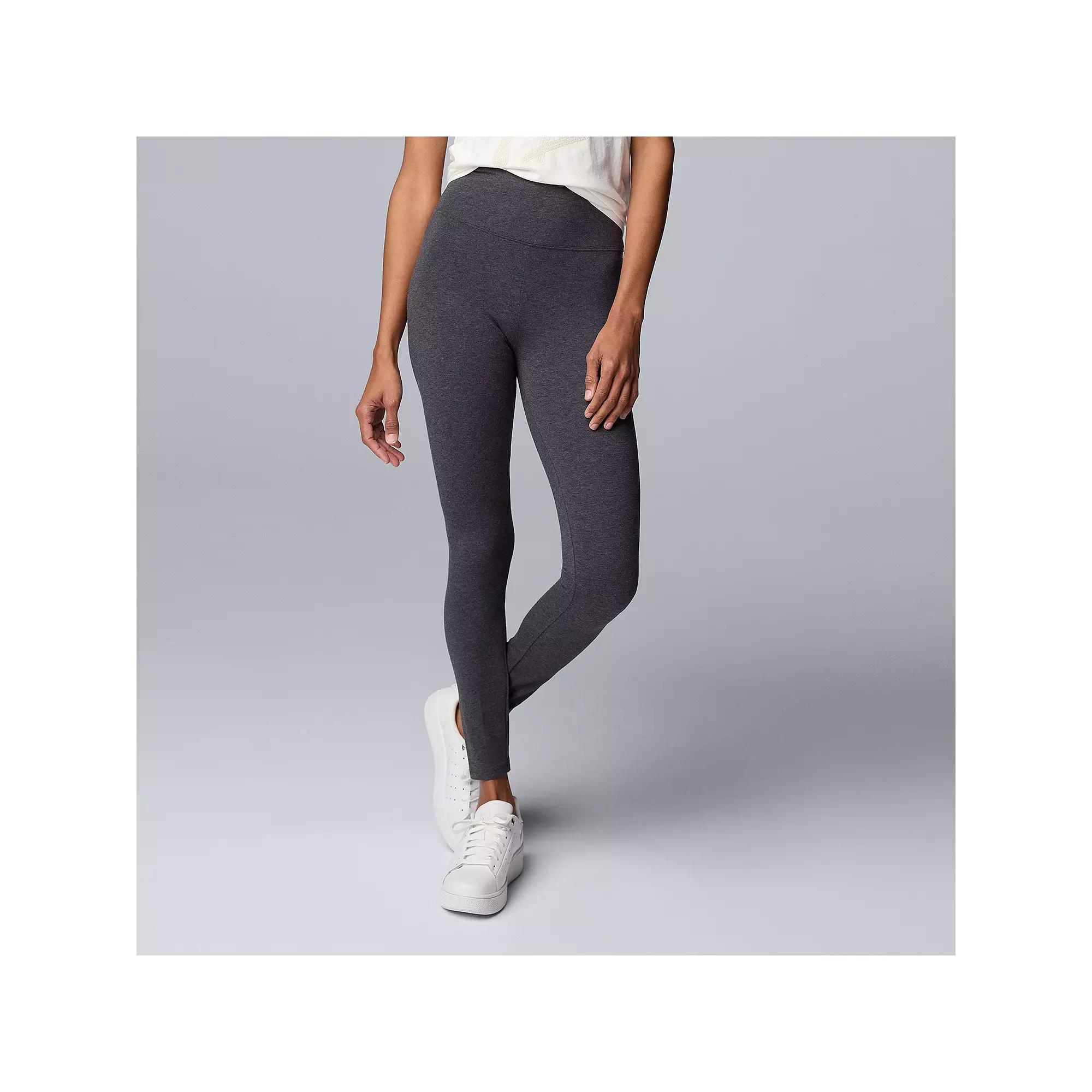 Women's Simply Vera Vera Wang Live-In Shaping High Rise Leggings, Size: Medium, Dark Coal Grey Product Image