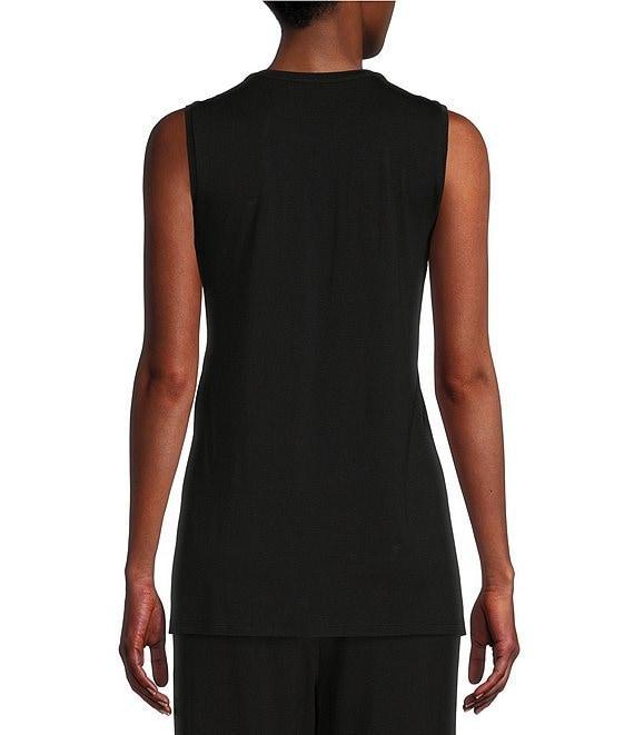 Eileen Fisher Tencel Jersey Knit Crew Neck Long Shell Product Image