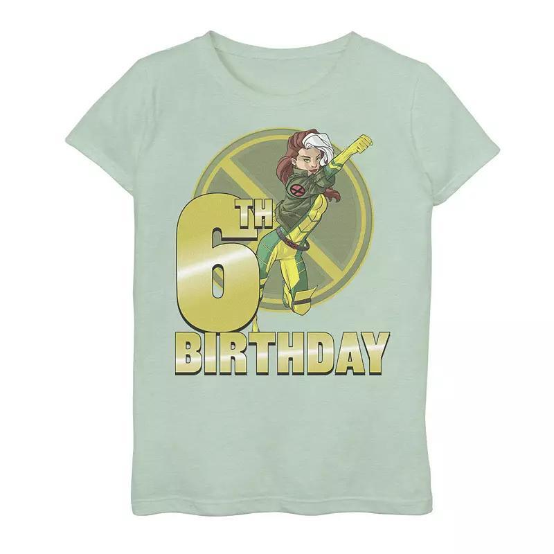 Girls 7-16 Marvel X-Men Rogue 6th Birthday Badge Graphic Tee, Girl's, Size: Large, Green Product Image