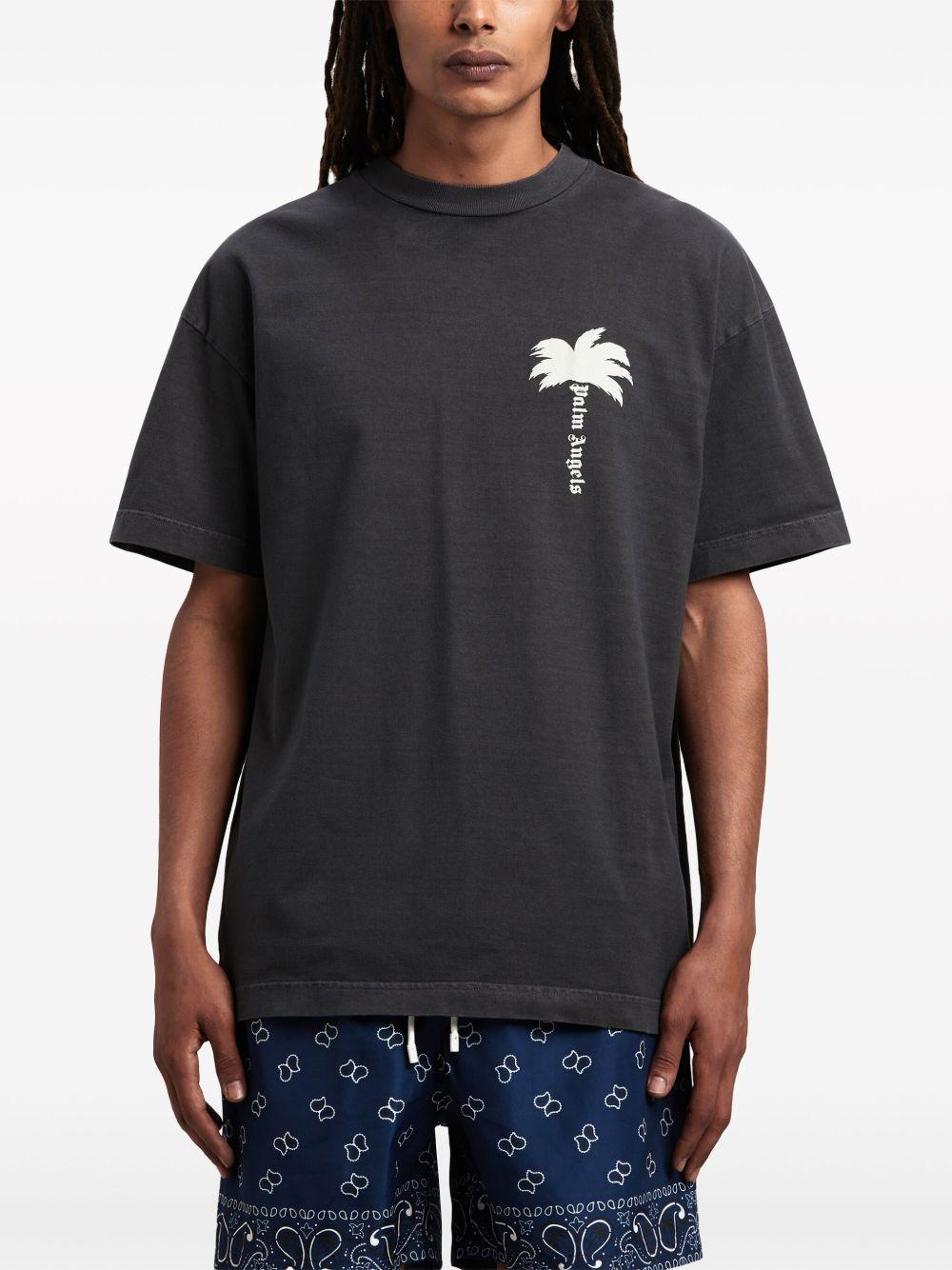 Palm tree-print cotton T-shirt Product Image
