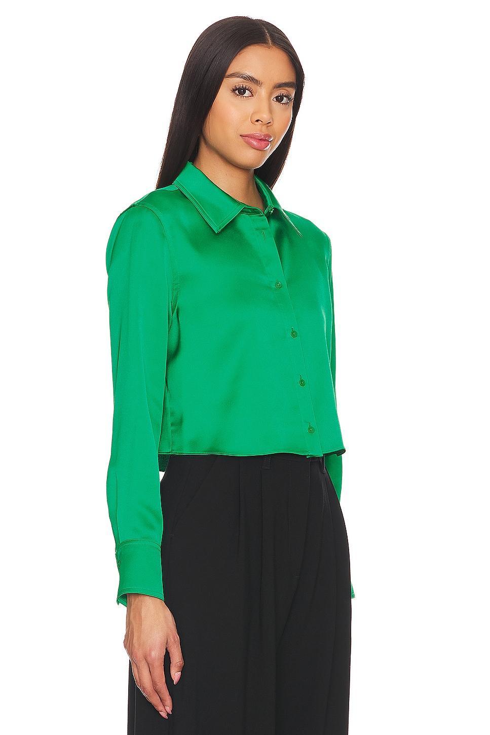 Leon Crop Button Down Alice + Olivia Product Image