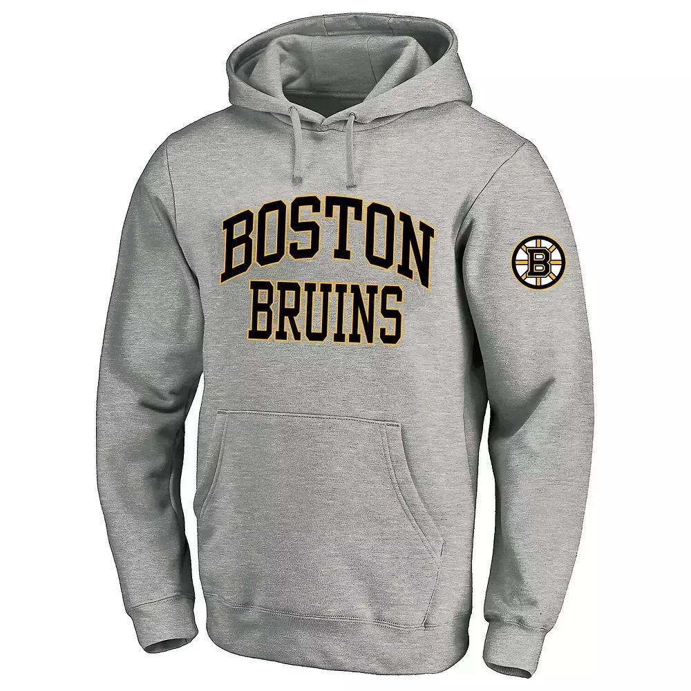 Men's Fanatics Heather Gray Boston Bruins Big & Tall Fleece Pullover Hoodie, Size: 3XLT, Grey Product Image