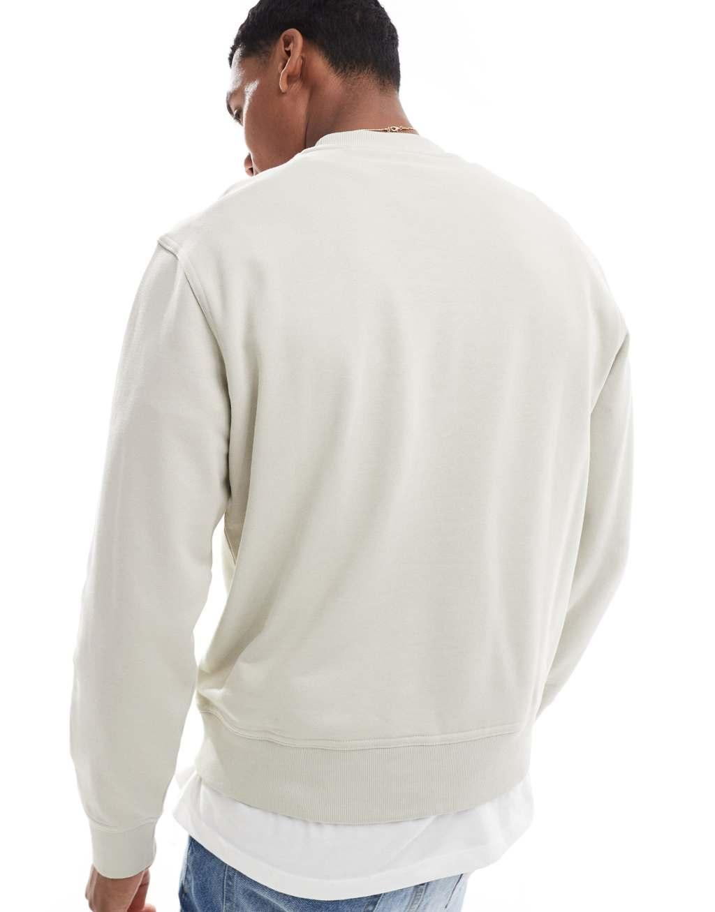 BOSS Orange sweatshirt in beige with central logo print Product Image