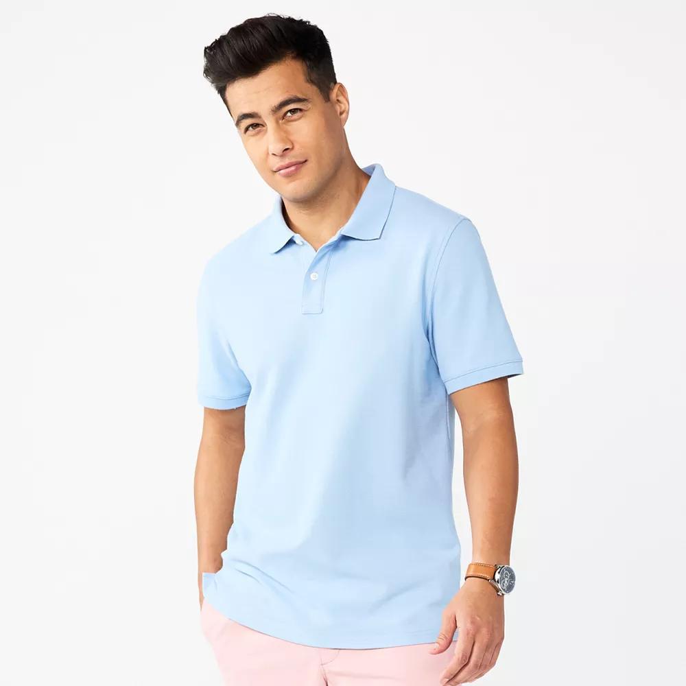 Men's Sonoma Goods For Life® Short Sleeve Pique Polo, Size: Small, Scott Blue Product Image