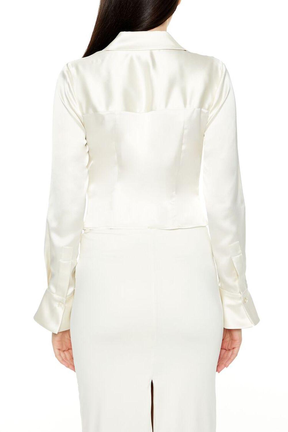 Satin Cowl Neck Long-Sleeve Top | Forever 21 Product Image