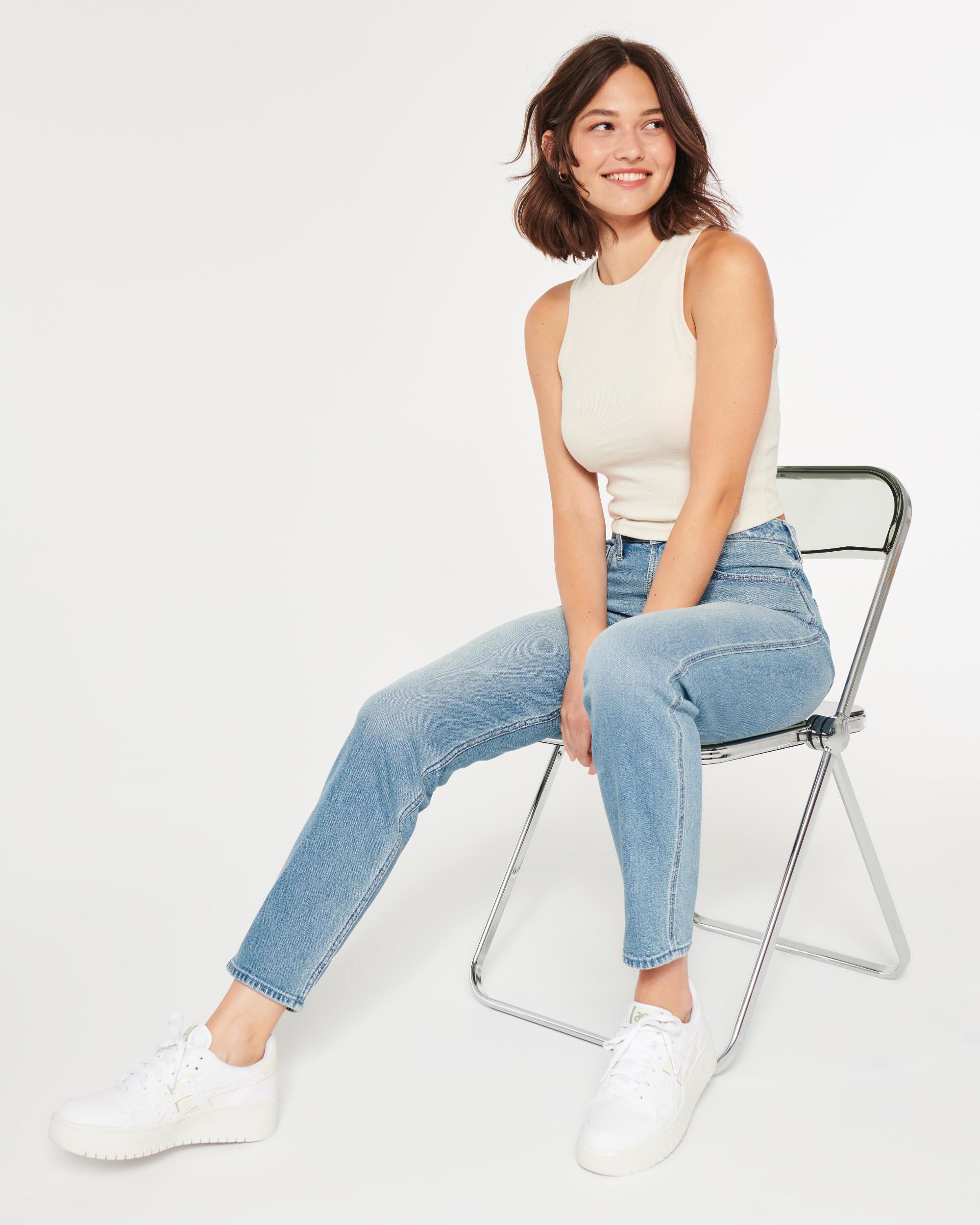 Curvy Ultra High-Rise Medium Wash Mom Jeans Product Image