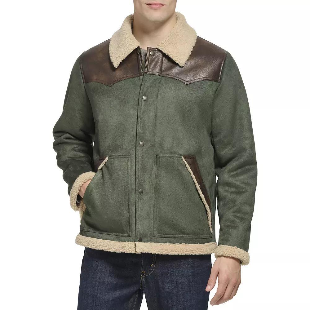 Men's Levi's Faux Leather Shearling Western Jacket, Size: XL, Grey Product Image