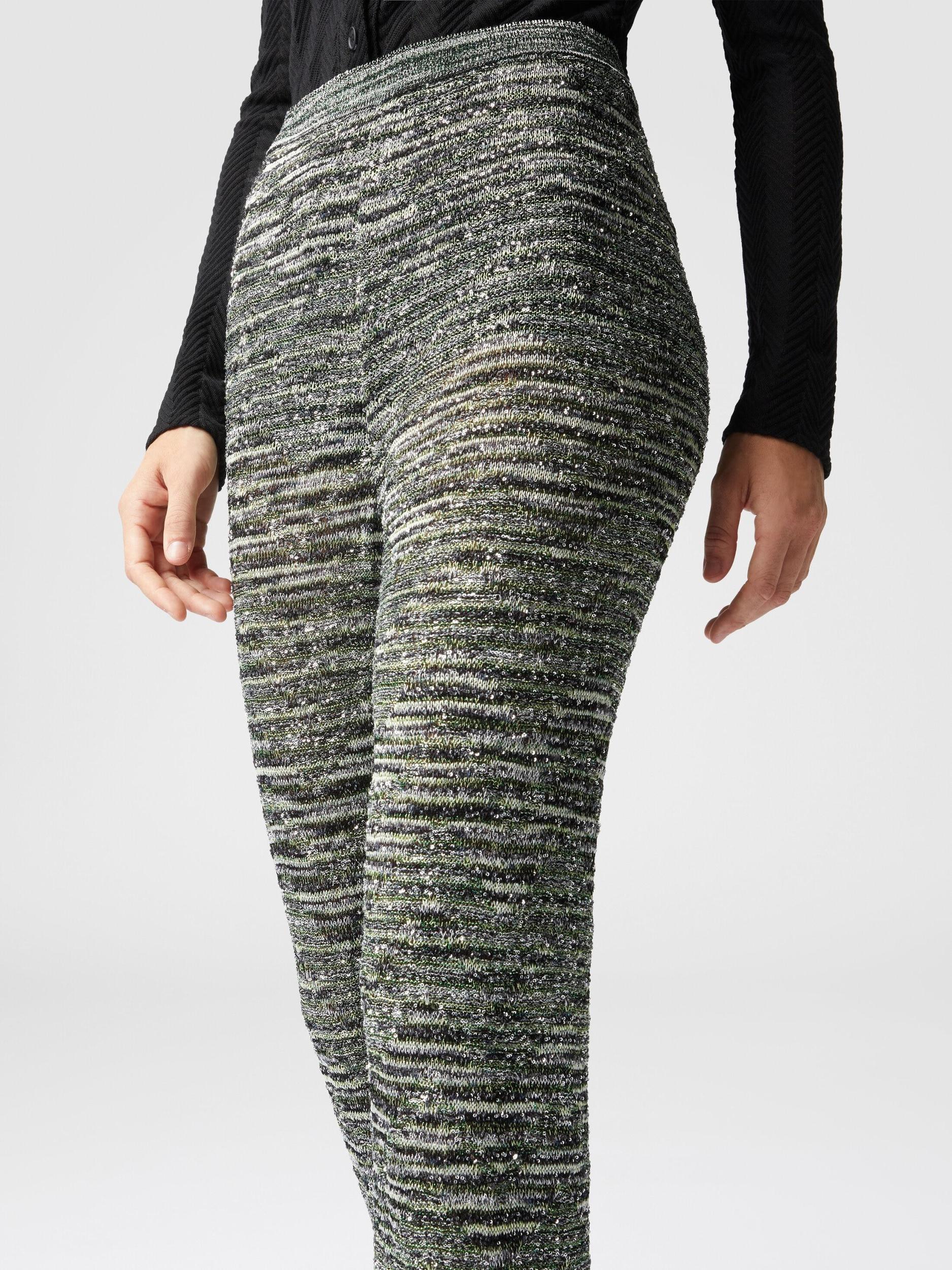 Flare trousers in slub knit with sequins Product Image
