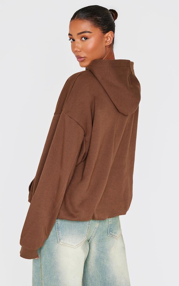 Chocolate Oversized Elasticated Hem Hoodie Product Image