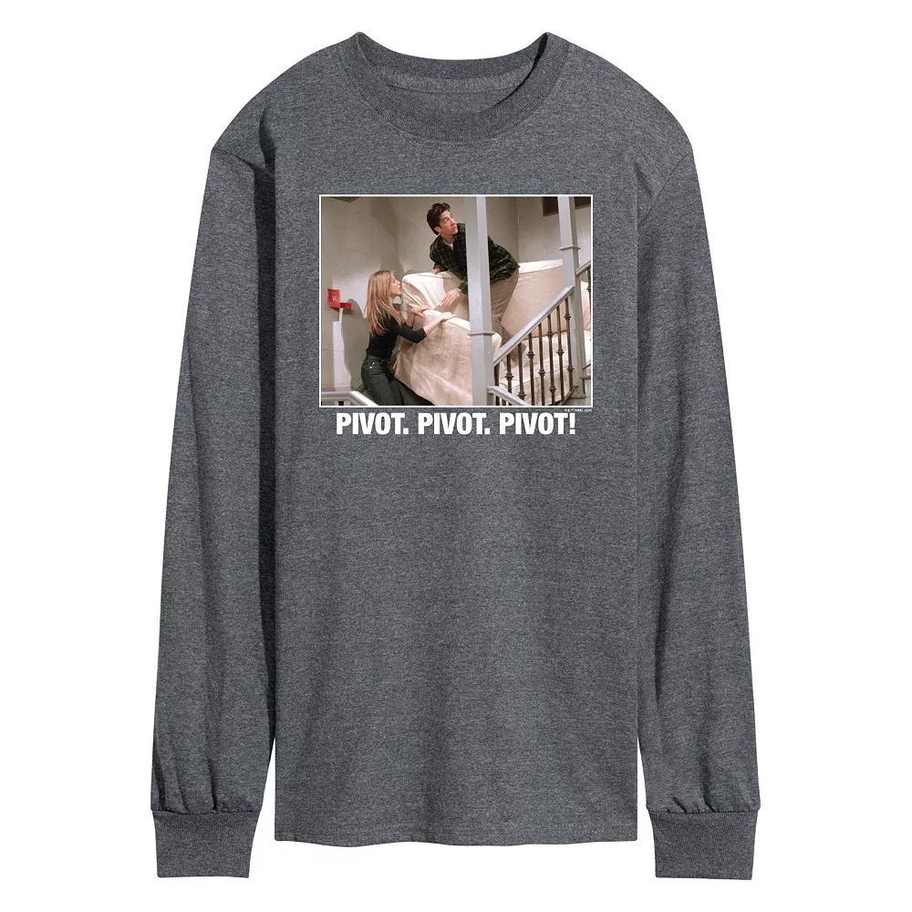 Mens Friends Pivot Long Sleeve Graphic Tee Heather Grey Product Image