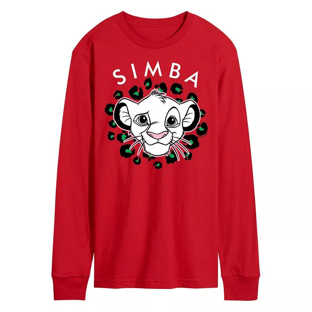 Disneys The Lion King Simba Mens Long Sleeve Graphic Tee Grey Gray Product Image