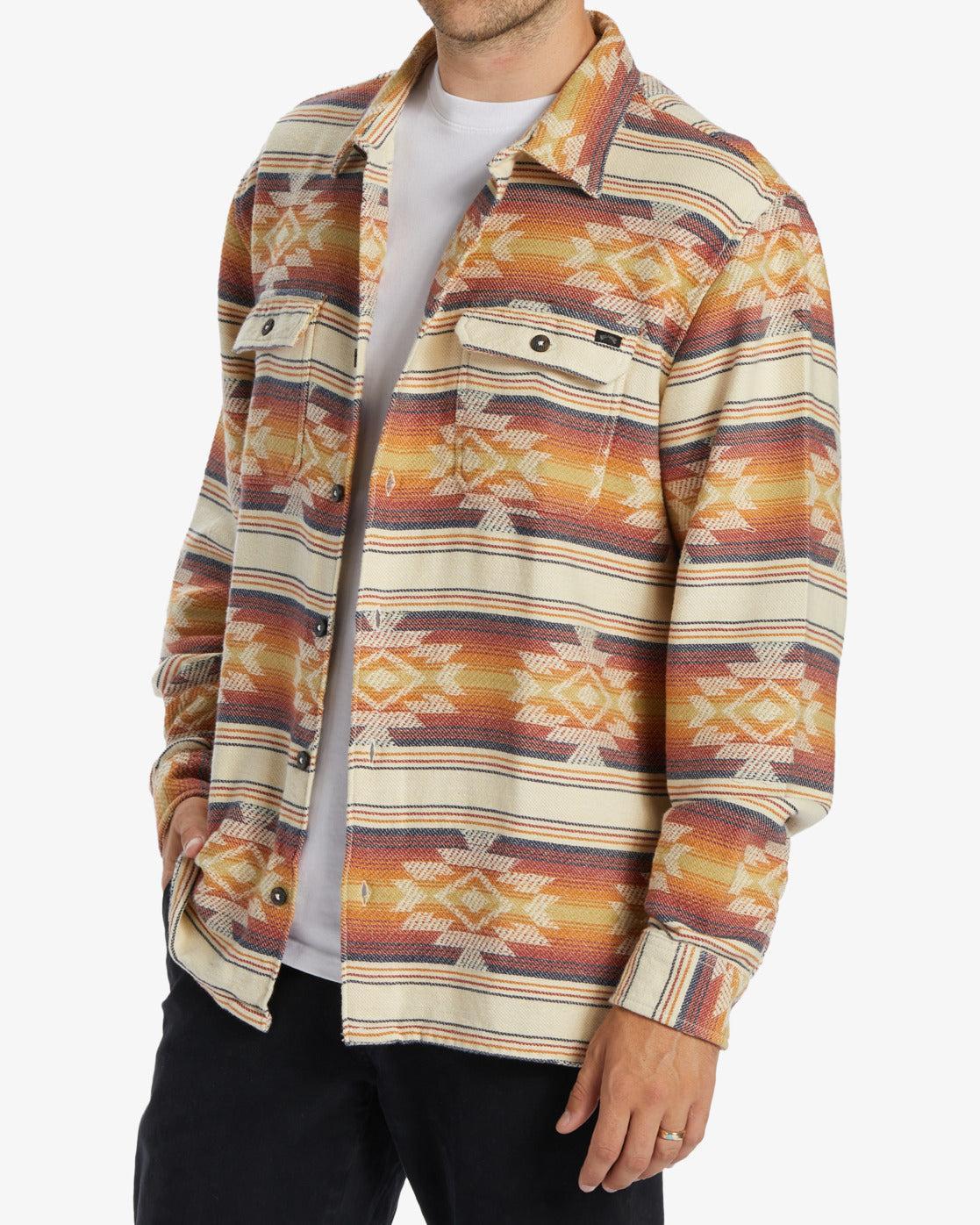 Offshore Jacquard Flannel Long Sleeve Shirt - Gold Male Product Image