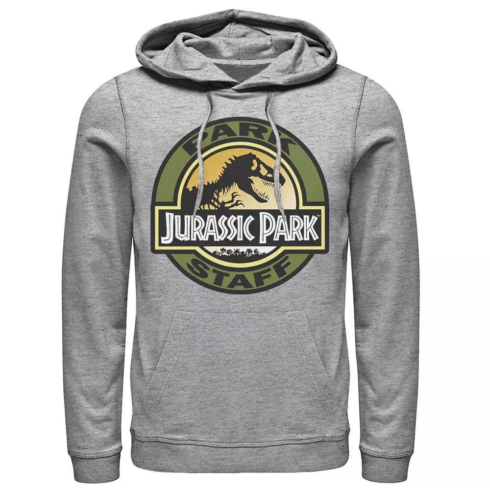 Men's Jurassic Park Staff Icon T-Rex Skeleton Graphic Pullover Hoodie, Size: XL, Athletic Grey Product Image