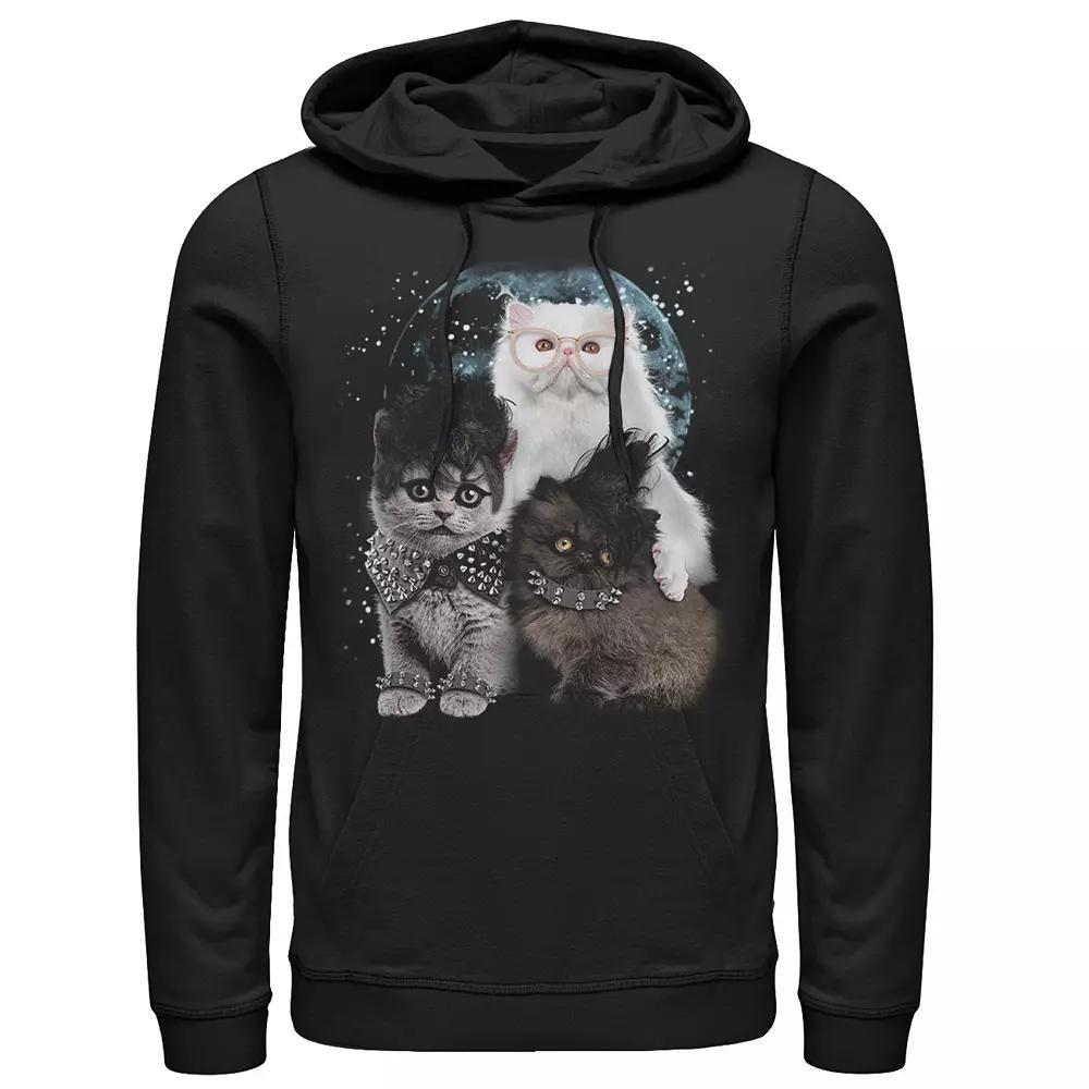 Men's Heavy Metal Cats In Space Hoodie, Size: Medium, Black Product Image
