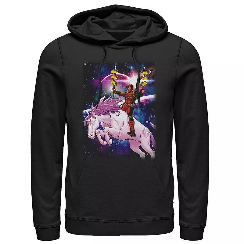 Men's Marvel Deadpool Space Unicorn Tacos Hoodie, Size: Medium, Black Product Image