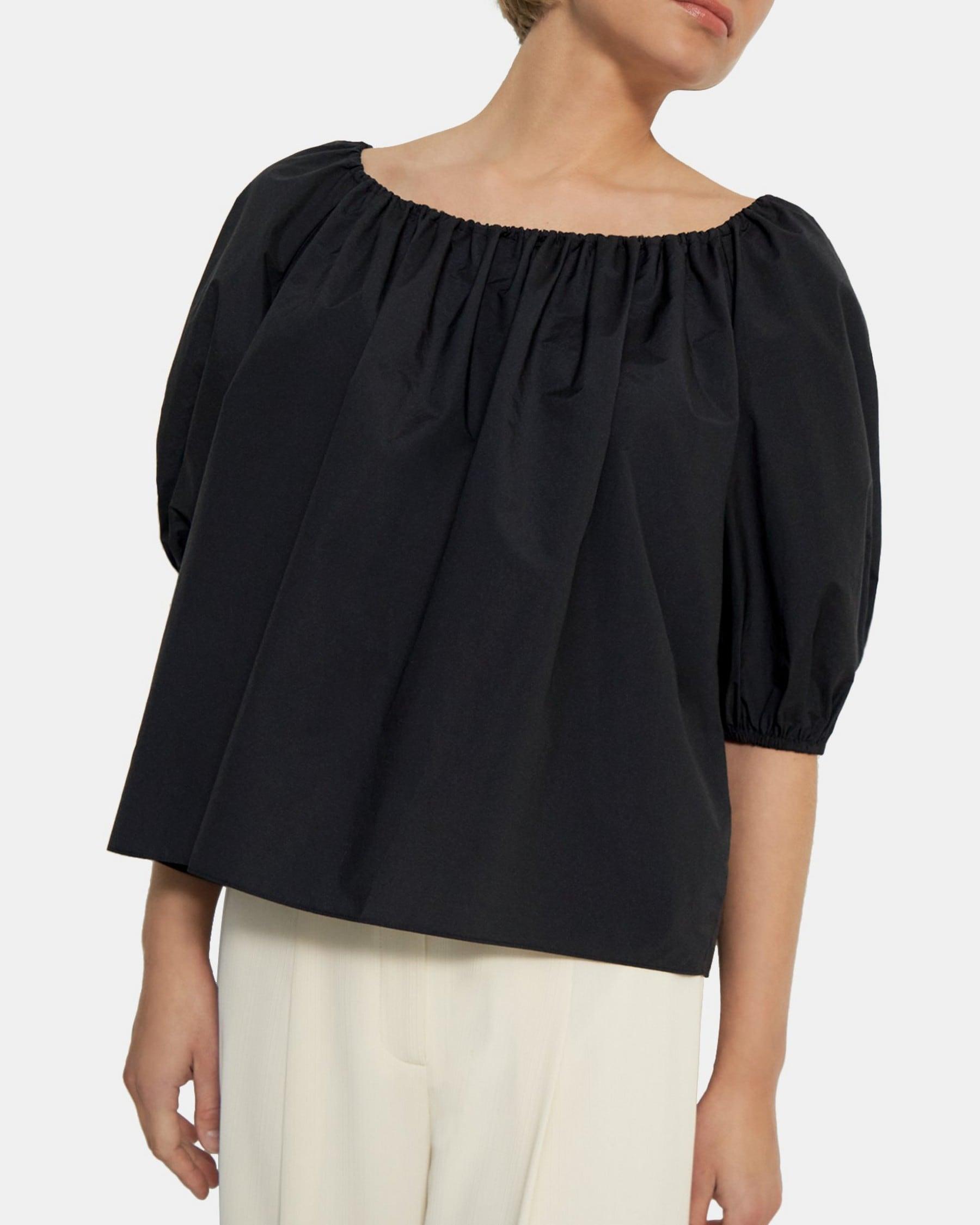 Scoop Neck Top in Cotton Blend Product Image