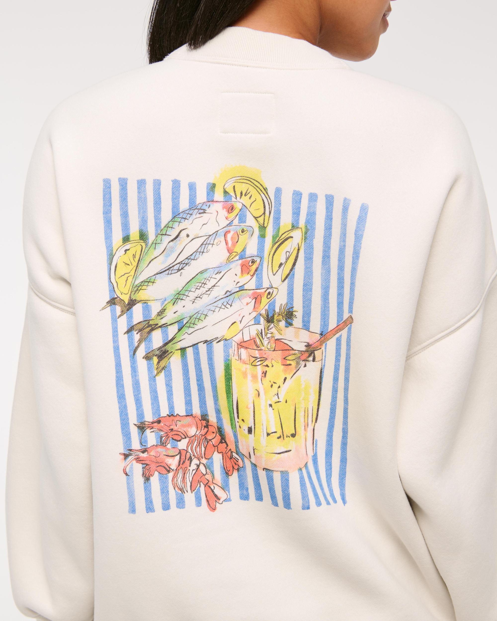Beach Graphic Oversized Sunday Crew Product Image