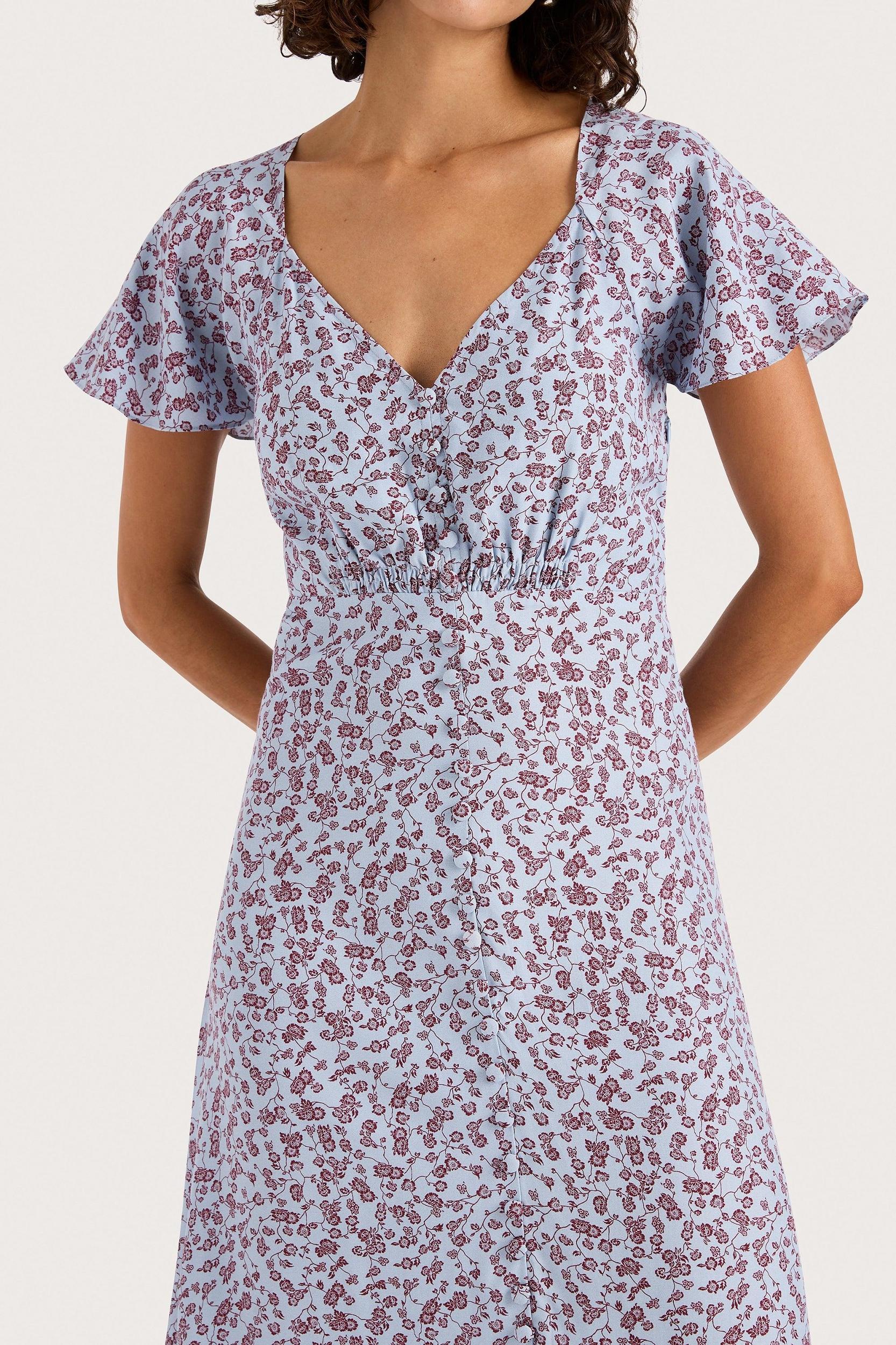 Olivia Maxi Dress Amaryllis Floral Blue Product Image