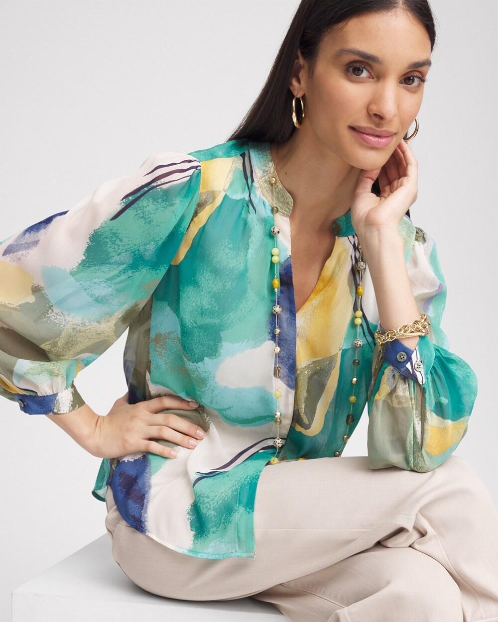 Abstract Crinkle Blouse Product Image