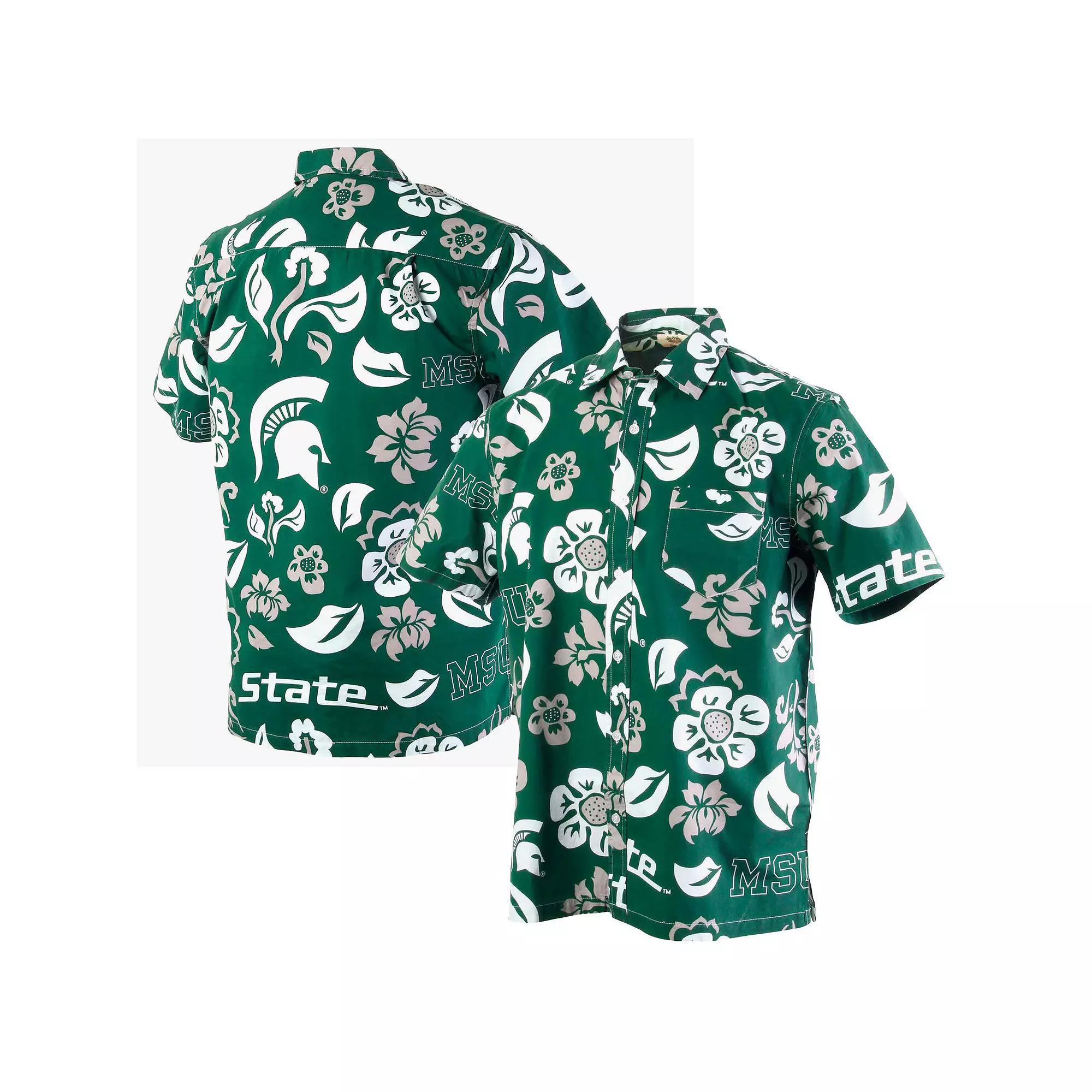 Men's Wes & Willy Green Michigan State Spartans Floral Button-Up Shirt, Size: 2XL Product Image