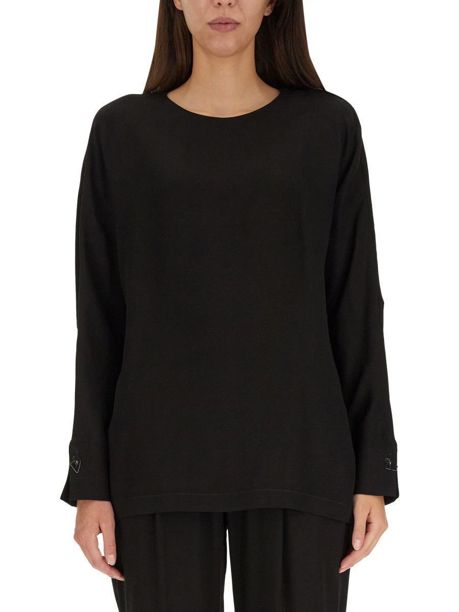 FABIANA FILIPPI Crepe Tops. In Black Product Image