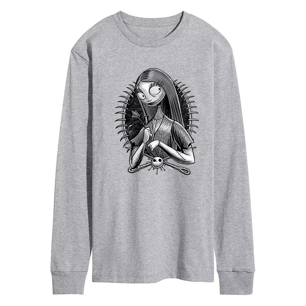 Disneys Nightmare At Christmas Sally Mens Long Sleeve Graphic Tee Grey Gray Product Image