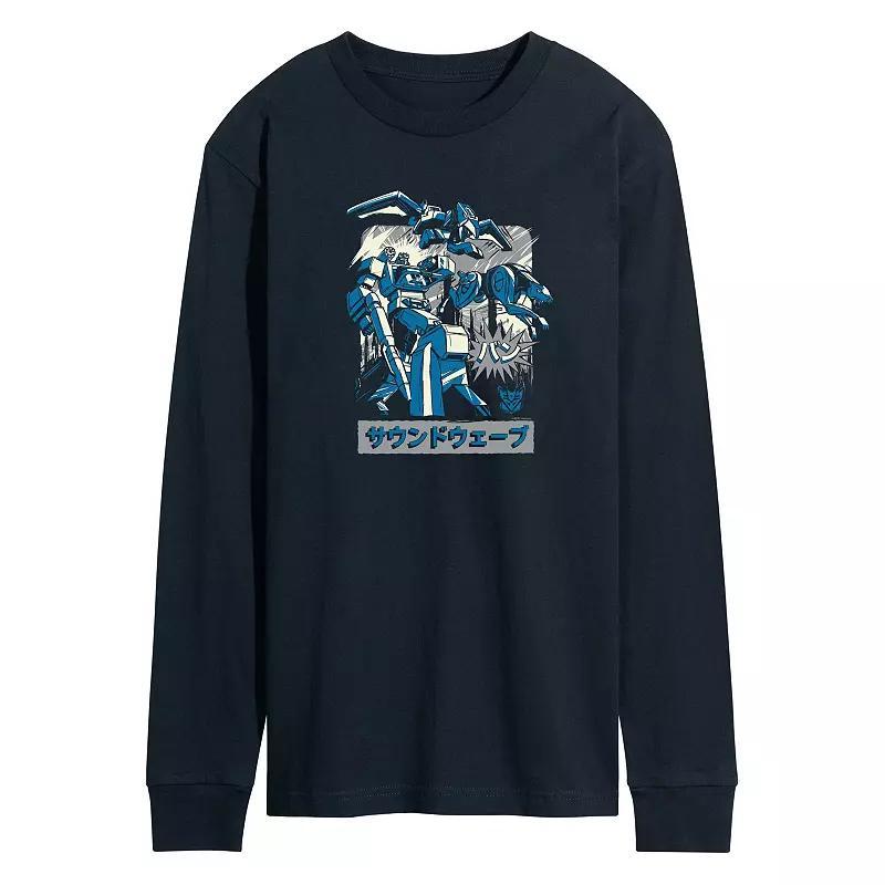 Mens Transformers Soundwave Long Sleeve Graphic Tee Blue Product Image