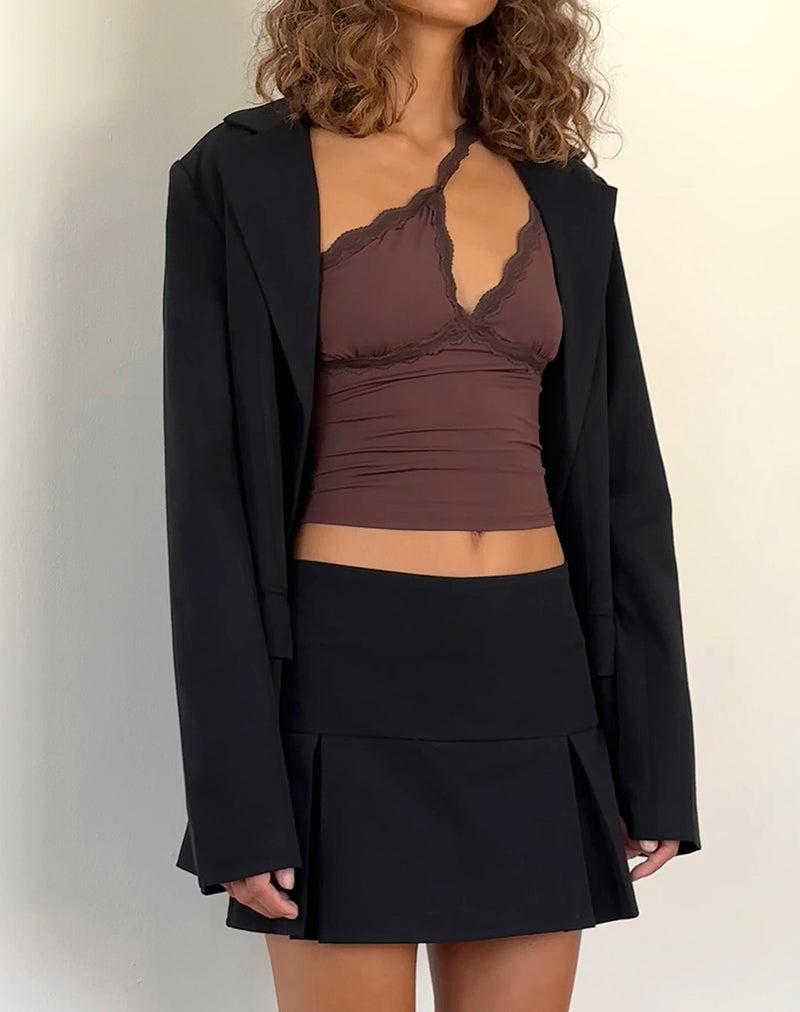 Carolina One Shoulder Top in Mocca Female Product Image
