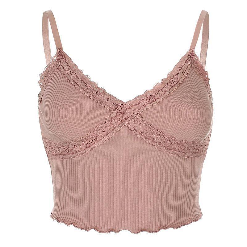 Lace Trim Cropped Camisole Top Product Image