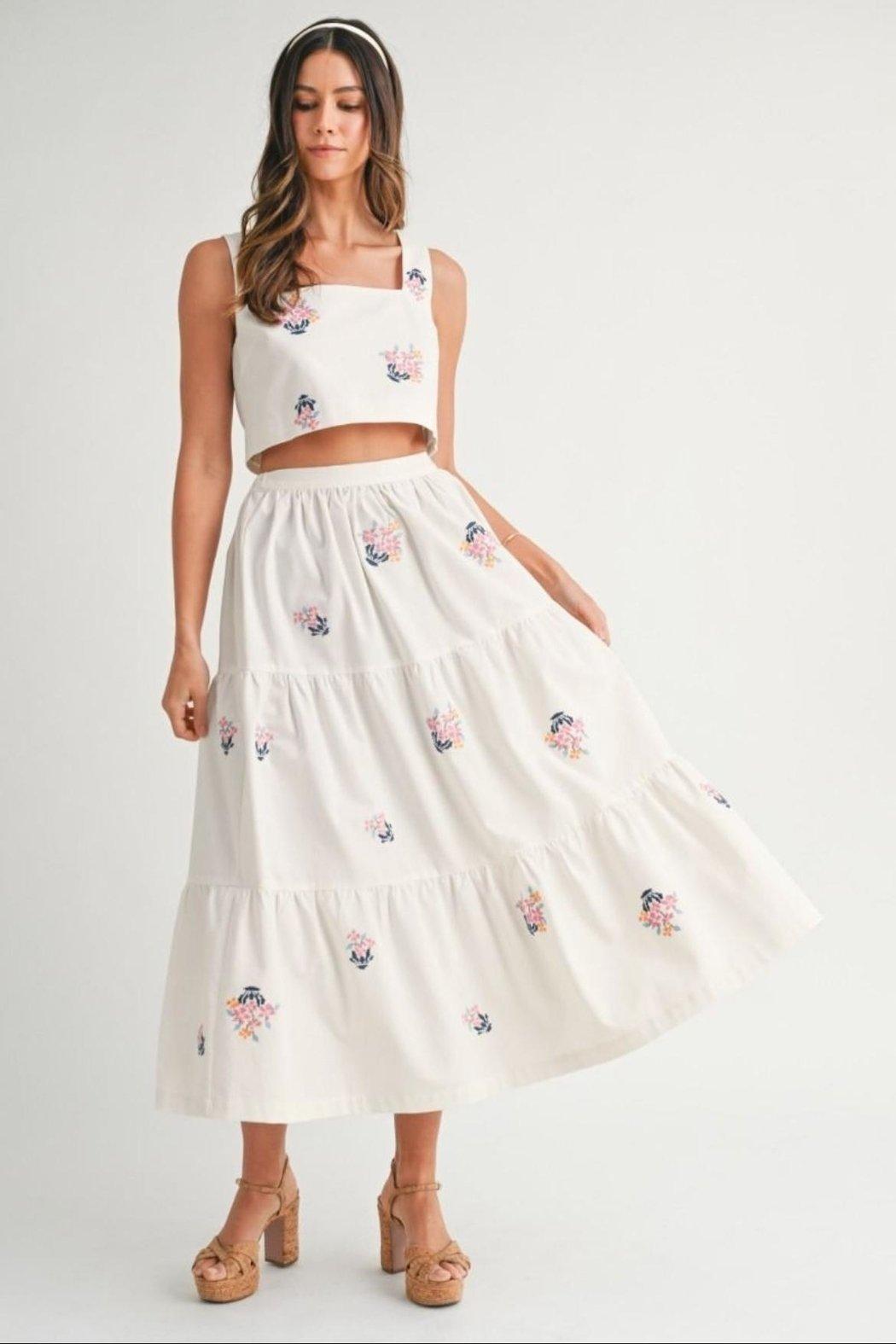 Embroidered Skirt Set Product Image