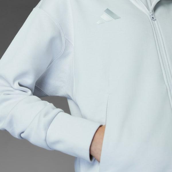 adidas Boston Marathon SS25 Full-Zip Hoodie Dash Grey S Womens Product Image