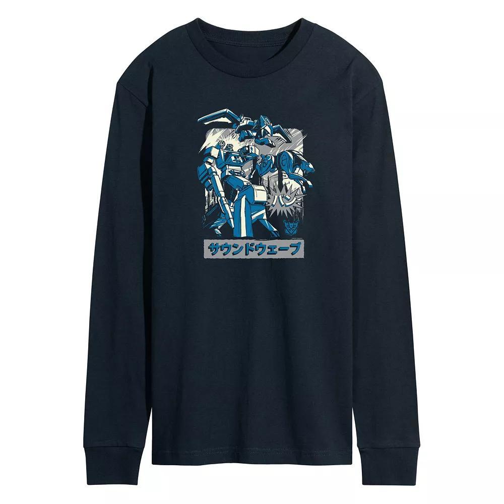 Mens Transformers Soundwave Long Sleeve Graphic Tee Blue Product Image