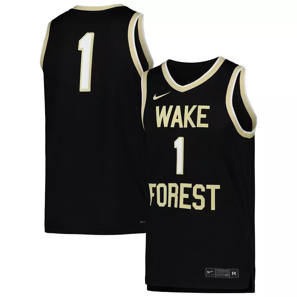 Men's Nike Black Wake Forest Demon Deacons Replica Basketball Jersey, Size: XL, Wfu Black Product Image