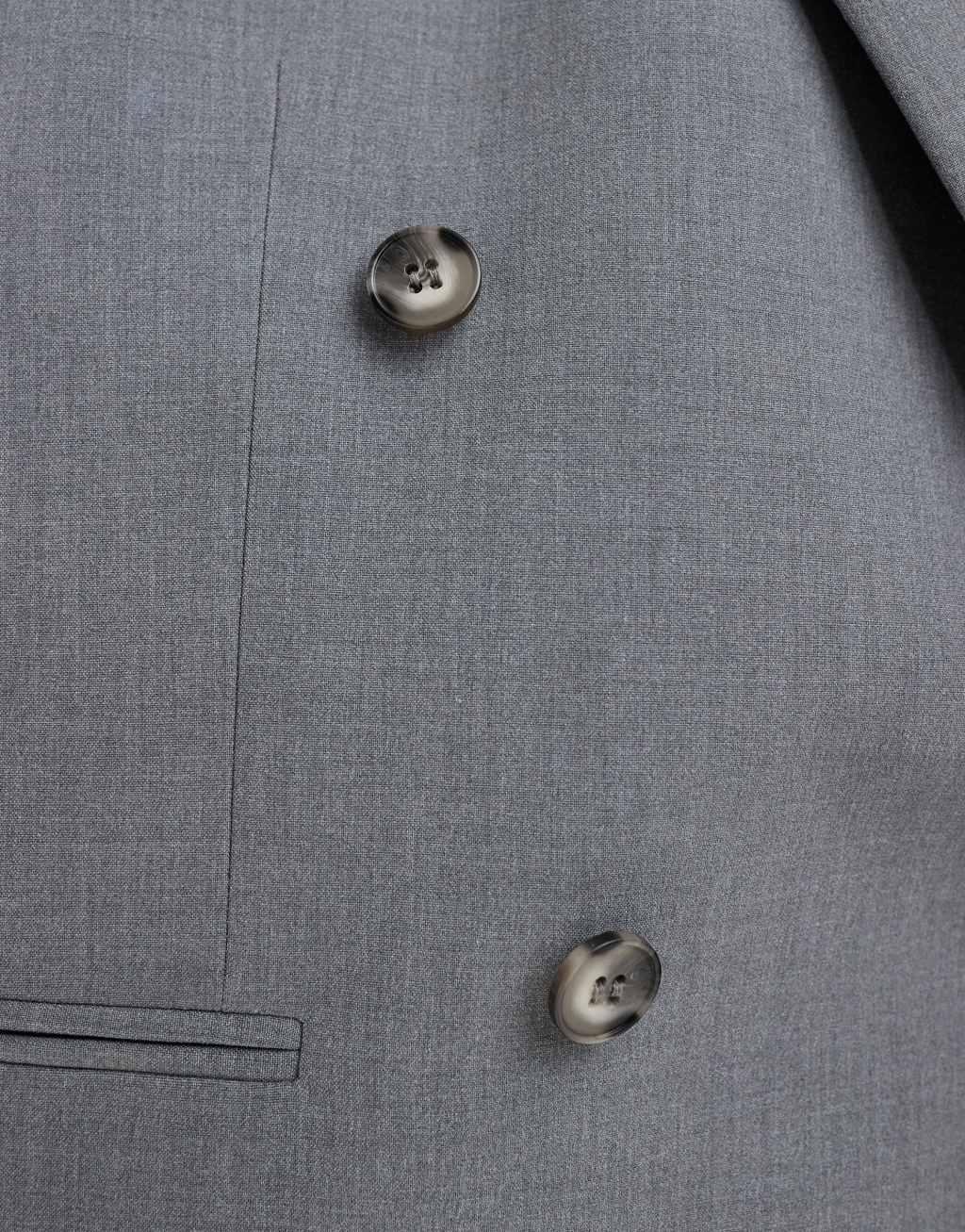ASOS DESIGN relaxed double breasted suit blazer in gray Product Image