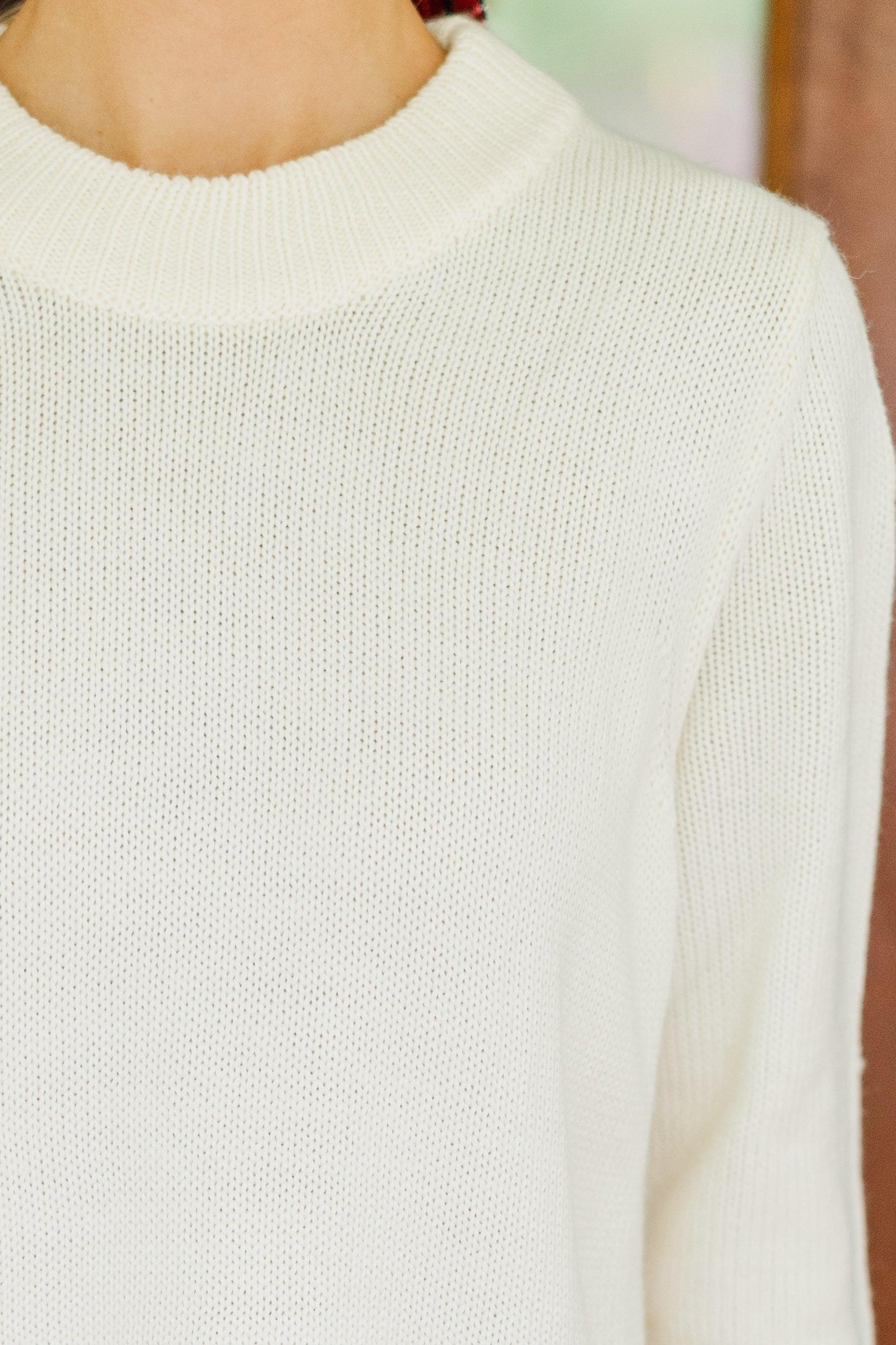 The Slouchy Cream Side Button Sweater Female Product Image