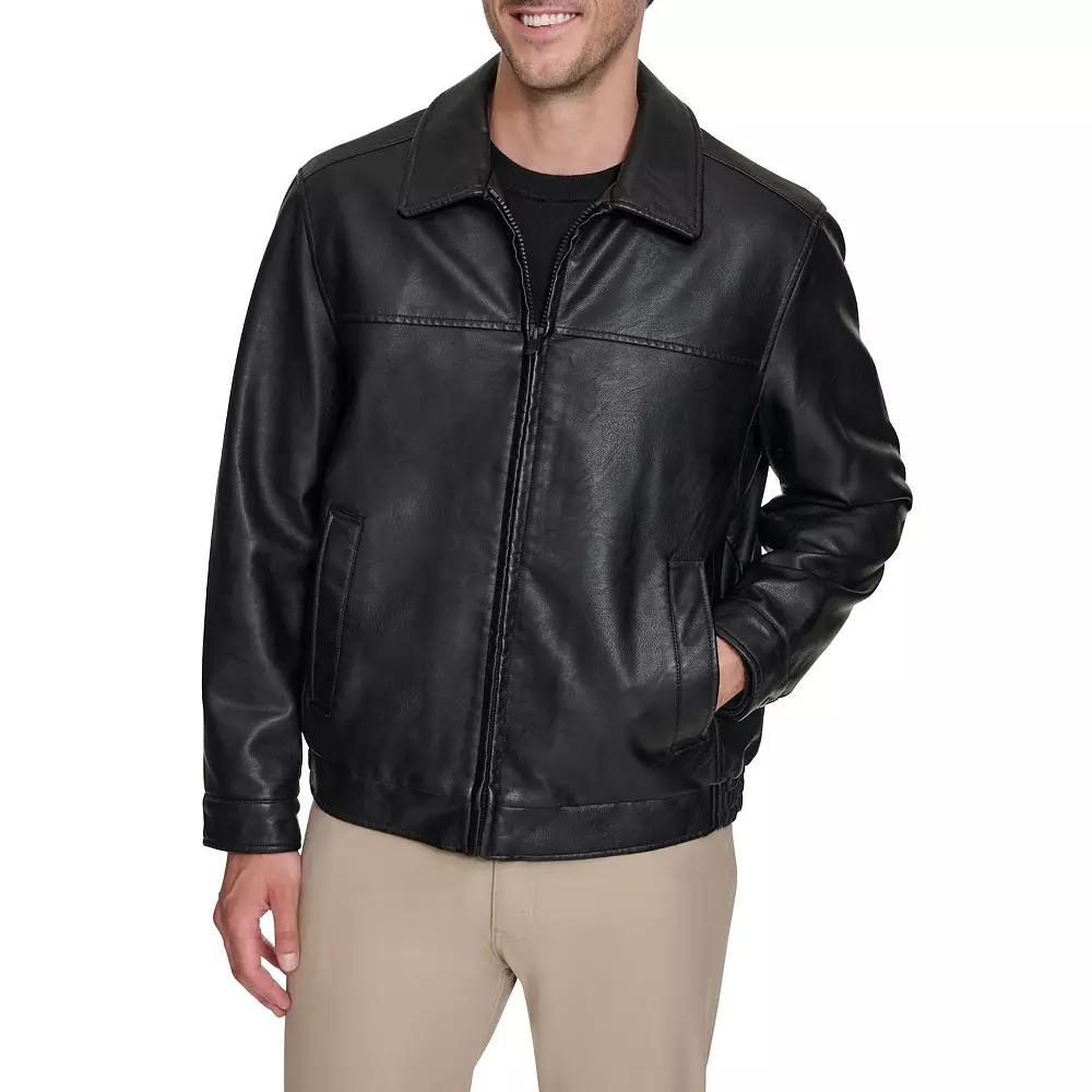 Big & Tall Dockers Faux Leather James Dean Bomber Jacket, Mens Product Image